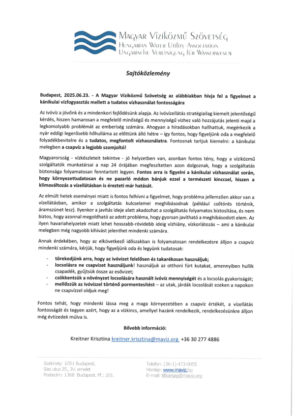 Sajtóközlemény