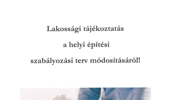 Lakosság tájékoztatása a településterv indulásáról