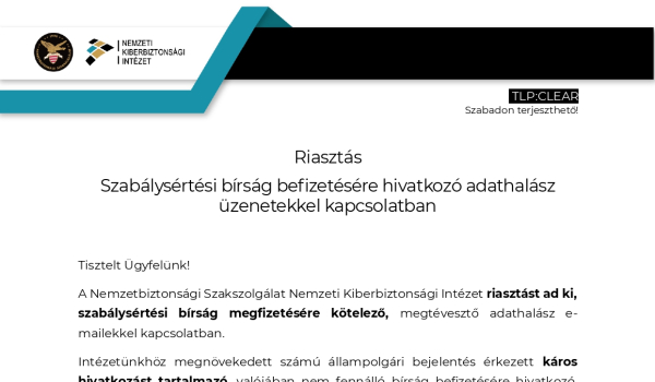 A Nemzetbiztonsági Szakszolgálat Nemzeti Kiberbiztonsági Intézet FELHÍVÁSA