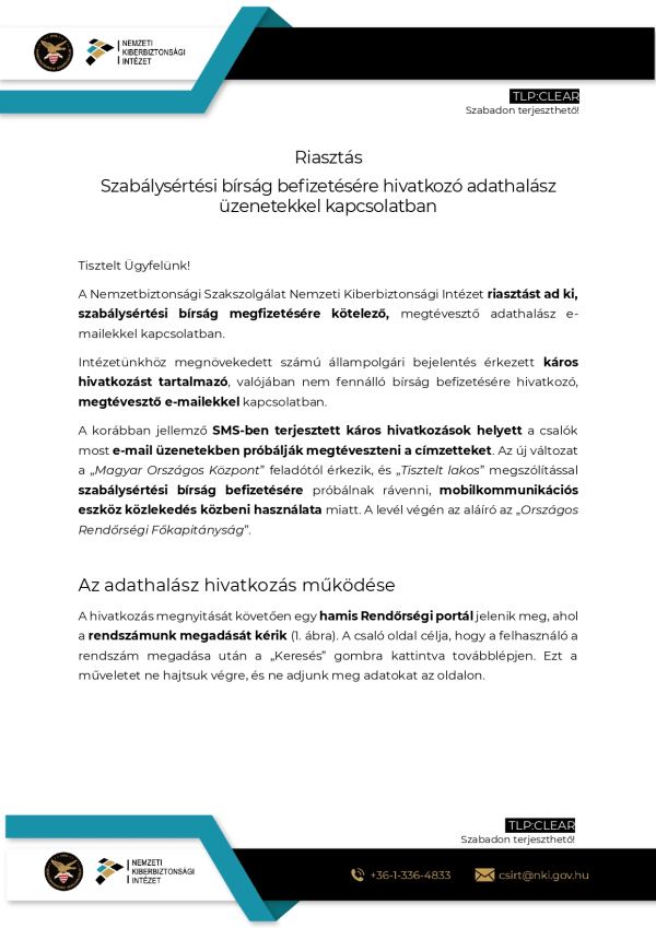 A Nemzetbiztonsági Szakszolgálat Nemzeti Kiberbiztonsági Intézet FELHÍVÁSA