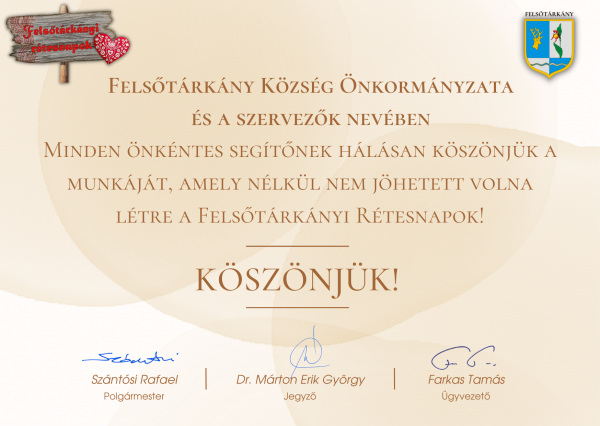 Köszönet önkénteseinknek!