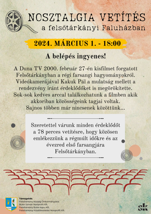 Nosztalgia vetítés a felsőtárkányi Faluházban