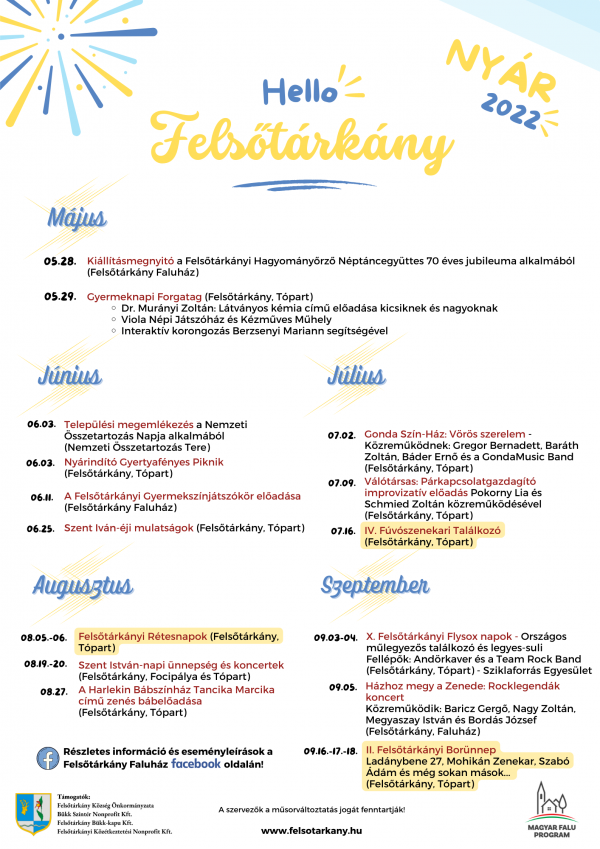 Nyári programok 2022 