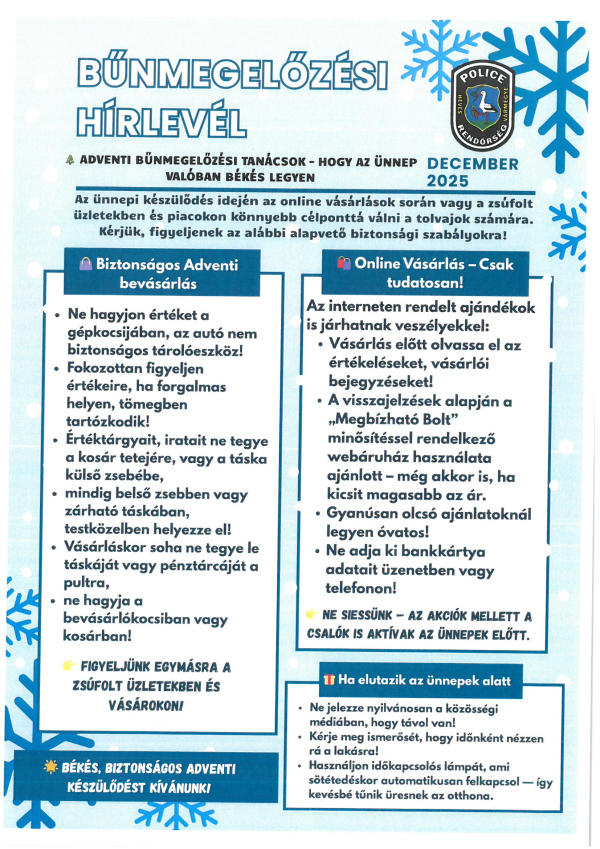 Bűnmegelőzési hírlevél