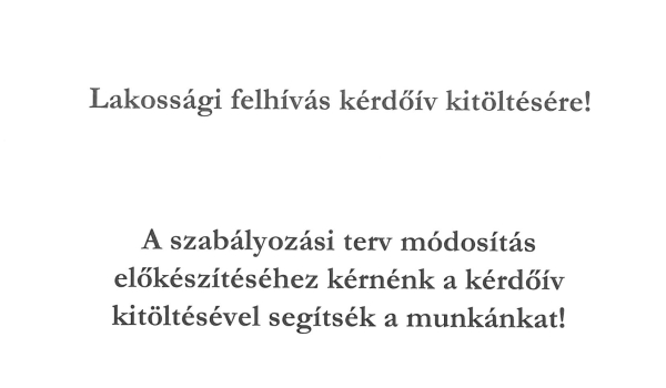 Lakossági és Gazdasági szereplők tájékoztatása a kérdőívről 
