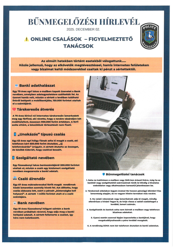 Bűnmegelőzési hírlevél