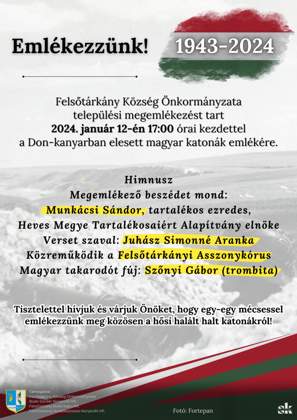 Megemlékezés a doni katasztrófa magyar és felsőtárkányi áldozatairól